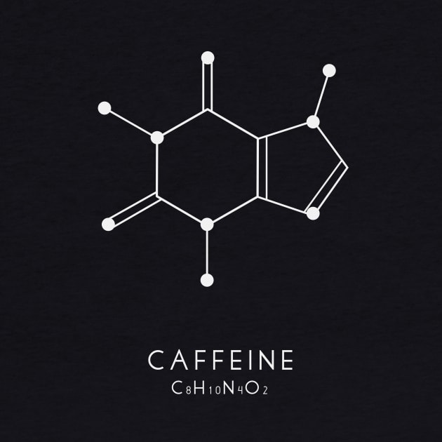 Caffeine Chemical Structure - Black by typelab